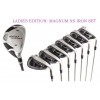 AGXGOLF Ladies Left or Right Hand Graphite Edition Magnum XS Wide Sole 13 Club Golf Set: Includes Five Head Covers; USA Built!